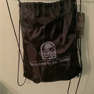 Taco Bell Official Worker Employee Welcome Drawstring Bag Backpack New Black
